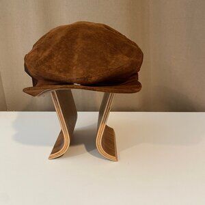 Avalon Brown Faux‎ Suede Newsboy Cap Gatsby Style Hat Size Small